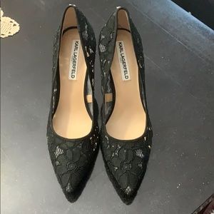 Karl Lagerfield Lace Heels Size 8